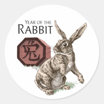 Year of the Rabbit Chinese Zodiac Astrology Round Sticker