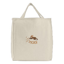 Year of the Tiger Canvas Shopping Bag Embroidered