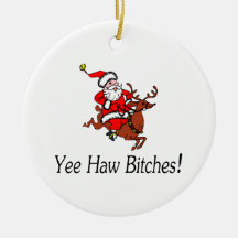Yee Haw Santa Christmas Ornaments