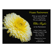 Yello et invitation florale de partie de retraite 