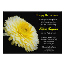 Yello et invitation florale de partie de retraite 