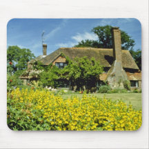 yellow 15th Century House, Framed By Weeping Willo Mousepad
