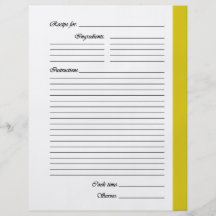 Yellow 2-sided Recipe Pages Flyer
