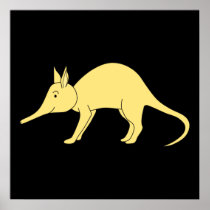 Yellow Aardvark. Cute Cartoon Animal Posters