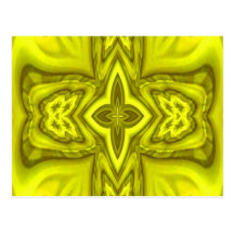 Yellow abstract wood cross post cards