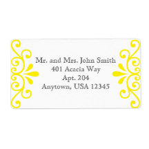 Yellow Address Sticker Personalized Shipping Label