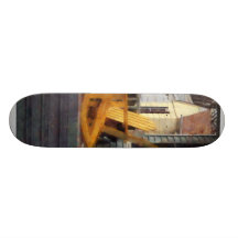 Yellow Adirondack Rocking Chairs Skate Board Deck