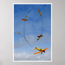 Yellow Airplane doing an Aerobatic Loop
