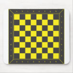 Yellow and Black Chess Table Mouse Pads