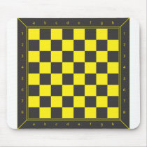 Yellow and Black Chess Table Mouse Pads