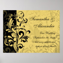 Yellow and Black Contemporary Swirl