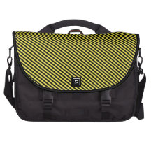 Yellow and Black Diagonal Stripes Commuter Bag