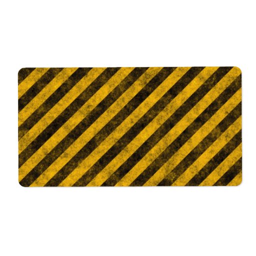 Yellow and Black Hazard Stripes Texture Custom Shipping Label