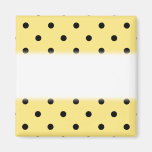 Yellow and Black Polka Dot Pattern. Magnet