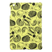 Yellow and Black Sea Shells iPad Mini Cases