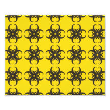 Yellow and Black Tribal Fractal Pattern Photo