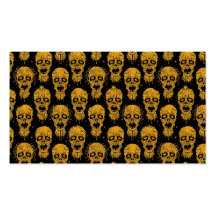 Yellow and Black Zombie Apocalypse Pattern Business Cards