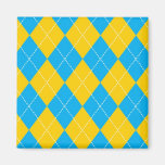Yellow and Blue Argyle Pattern Magnets