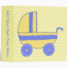 Yellow and Blue Baby Stroller. Binders