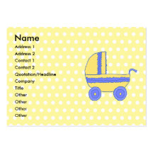 Yellow and Blue Baby Stroller. Business Card