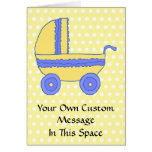 Yellow and Blue Baby Stroller. Card