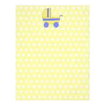 Yellow and Blue Baby Stroller. Customized Letterhead