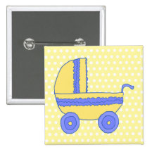 Yellow and Blue Baby Stroller. Pin