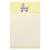 Yellow and Blue Baby Stroller. Stationery