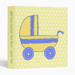 Yellow and Blue Baby Stroller. Vinyl Binder