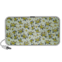 Yellow and Blue Fifties Florals. Notebook Speakers