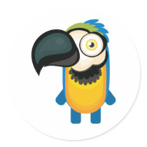 Yellow and Blue Parrot - My Conservation Park Round Stickers