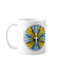 Yellow and Blue Rosary Dream Catcher Mug