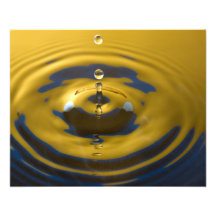 Yellow and Blue Water Drop Photo