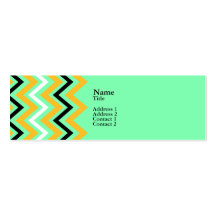 Yellow and Green Chevron Pattern Business Cards