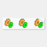 Yellow and green gears bumper sticker