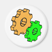 Yellow and green gears magnet