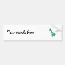 Yellow and green giraffe bumper sticker
