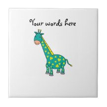 Yellow and green giraffe tile