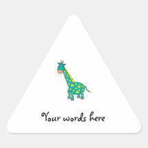 Yellow and green giraffe triangle stickers