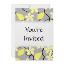 Yellow and Grey Flowers. Floral Pattern.