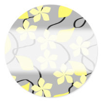 Yellow and Grey Flowers. Floral Pattern.