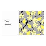 Yellow and Grey Flowers. Floral Pattern. Business Cards