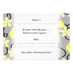 Yellow and Grey Flowers. Floral Pattern. Invite