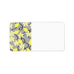 Yellow and Grey Flowers. Floral Pattern. Personalized Address Labels