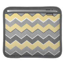 Yellow and Grey Zig Zag Pattern iPad Sleeve