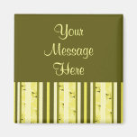 yellow and olive green stripes magnets