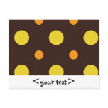 Yellow and Orange Dots on Brown Background postcards