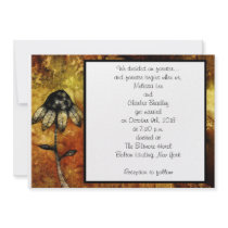 Yellow and Orange Floral Wedding Invitations
