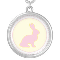 Yellow and Pink Bunny Necklace necklaces