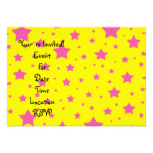Yellow and pink stars invite